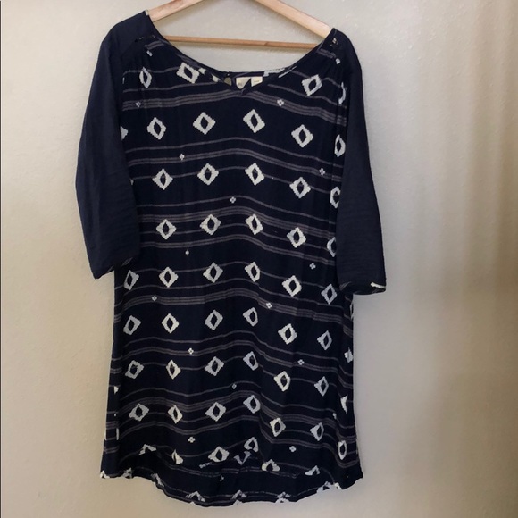 Navy Aztec Pattern Dress - Picture 2 of 4